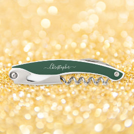 Green Monogram Beer Wine Kurkentrekker Bottle Open