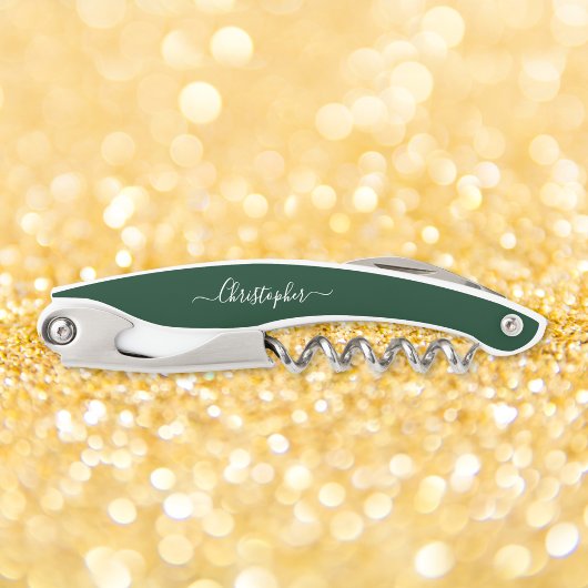 Green Monogram Beer Wine Kurkentrekker Bottle Open