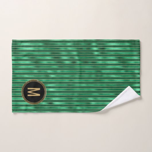 Green Monogram Holiday Bad Handdoek (Handdoek)