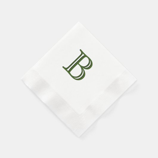 Green Monogram Initiaal Servet (Hoek)