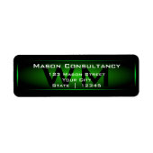 Green Monogram Return Address Label (Voorkant)