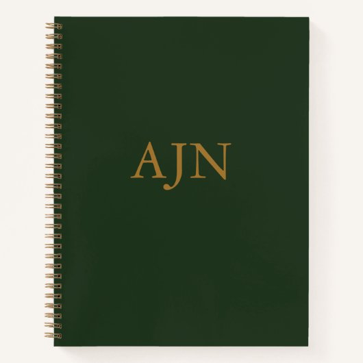 Green Monogramed Art Sketchbook Notitieboek Gift (Voorkant)