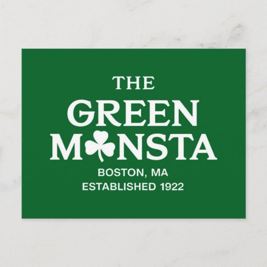 Green Monsta Boston Green Monstah Baseball Gift Briefkaart (Voorkant)