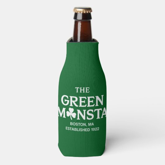 Green Monsta Boston Green Monstah Baseball Gift Flesjeskoeler (Fles Voorkant)