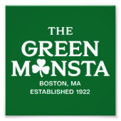 Green Monsta Boston Green Monstah Baseball Gift Foto Afdruk (Voorkant)