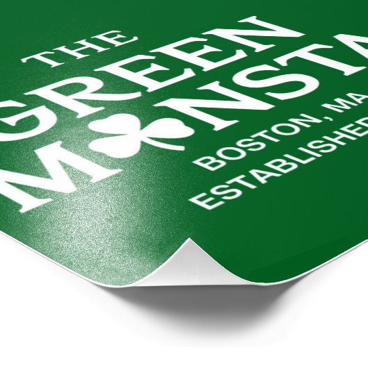 Green Monsta Boston Green Monstah Baseball Gift Foto Afdruk (Hoek)