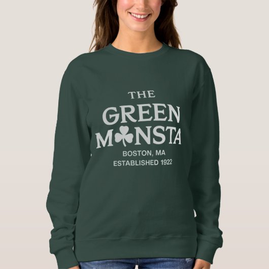 Green Monsta Boston Green Monstah Baseball Gift Trui (Voorkant)