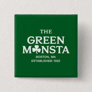 Green Monsta Boston Green Monstah Baseball Gift Vierkante Button 5,1 Cm