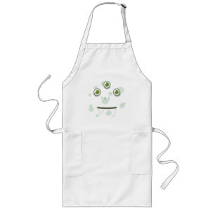 Green Monster Face Apron Lang Schort