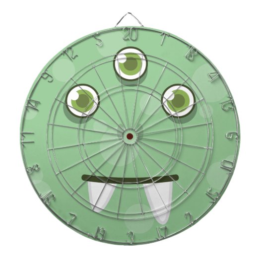 Green Monster Face Dart Board Dartbord (Voorkant)