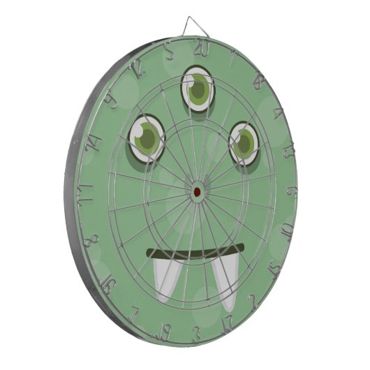 Green Monster Face Dart Board Dartbord (Voorkant Links)