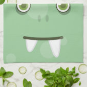 Green Monster Face Kitchen Towel Theedoek (Gevouwen)