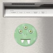 Green Monster Face Magnet (Insitu (Vaatwasser))