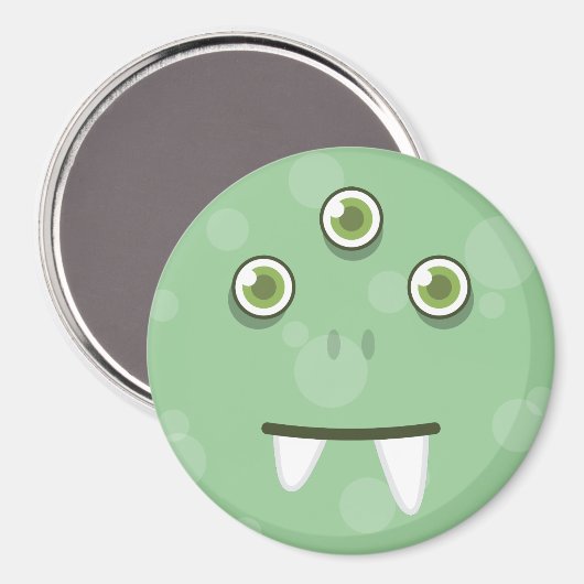 Green Monster Face Magnet (Voorkant / Achterkant)