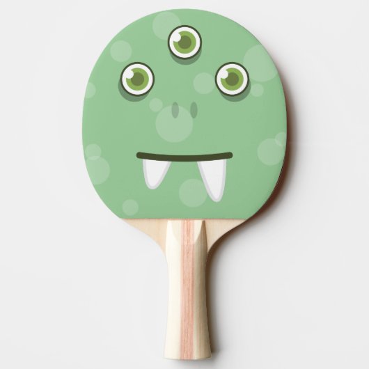 Green Monster Face Ping Pong Paddle Tafeltennisbatje (Achterkant)