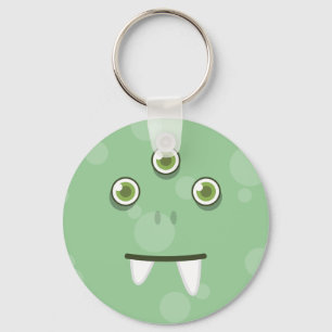 Green Monster Face Sleutelhanger