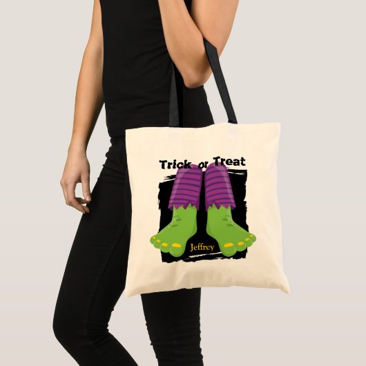 Green Monster Feet Halloween Trick or treat Tote Bag (Voorkant (product))