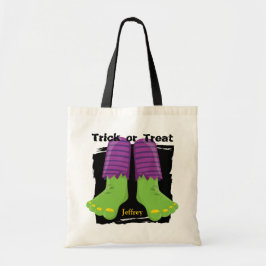 Green Monster Feet Halloween Trick or treat Tote Bag