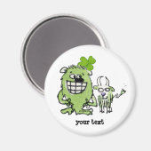 Green Monster Goat Shamrock Cartoon Magnet (Voorkant / Achterkant)