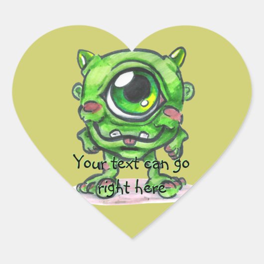 Green Monster Heart Stickers (Voorkant)