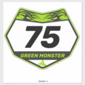 GREEN MONSTER-motornummerplaat VinylSticker Sticker (Vel)