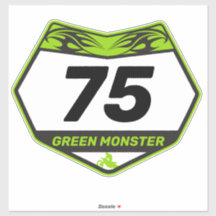 GREEN MONSTER-motornummerplaat VinylSticker