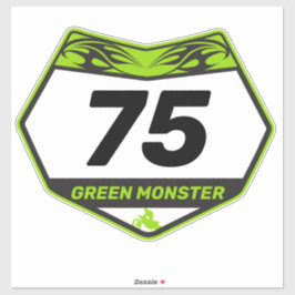 GREEN MONSTER-motornummerplaat VinylSticker Sticker