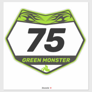 GREEN MONSTER-motornummerplaat VinylSticker Sticker