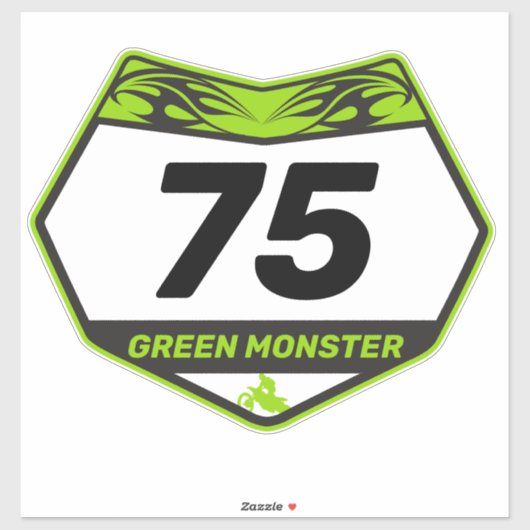 GREEN MONSTER-motornummerplaat VinylSticker Sticker (Vel)