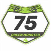 GREEN MONSTER-motornummerplaat VinylSticker Sticker (Voorkant)