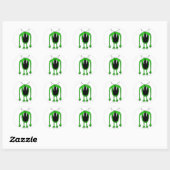 Green Monster Ronde Sticker (Vel)