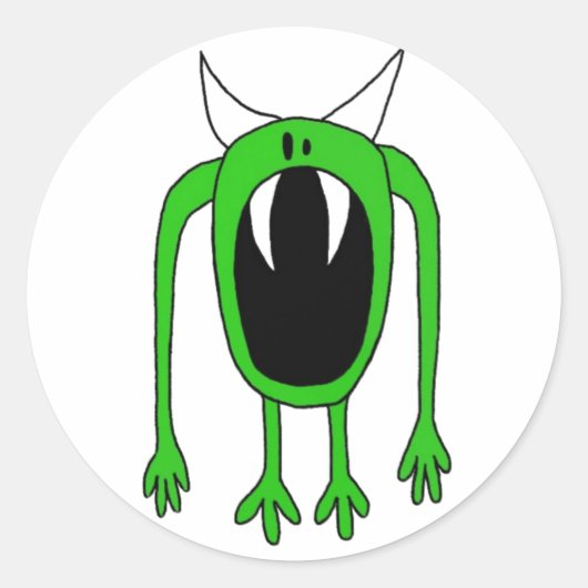 Green Monster Ronde Sticker (Voorkant)