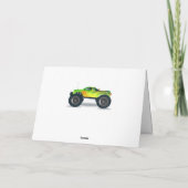 Green Monster Truck Birthday Card Kaart (Achterkant)