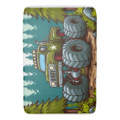 Green Monster Truck in het bos Badmat (Voorkant Verticaal)