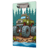 Green Monster Truck in het bos Klembord (Links)