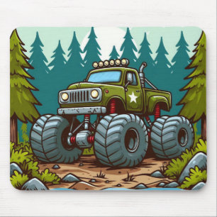 Green Monster Truck in het bos Muismat