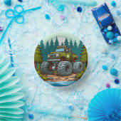 Green Monster Truck in het bos Papieren Kommen (Feest)