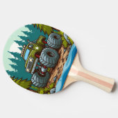 Green Monster Truck in het bos Tafeltennisbatje (Zijkant)