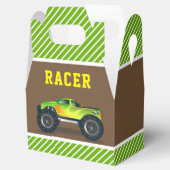 Green Monster Truck Kids Birthday Party Bedankdoosjes (Geopend)