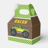 Green Monster Truck Kids Birthday Party Bedankdoosjes (Voorkant Zijde)