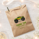Green Monster Truck Kids Birthday Party Bedankzakje<br><div class="desc">Schattigee gunsttassen voor een monstertruck themafeest. Pas het aan met de naam van uw kind.</div>