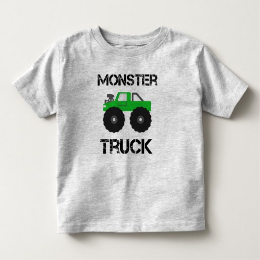 Green Monster Truck Kinder Shirts (Voorkant)