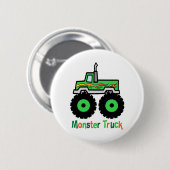 Green Monster Truck Ronde Button 5,7 Cm (Voorkant /achterkant)