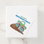 Green Monster Truck Verjaardagsfeest Waterverf Bedankjes Labels (In situ)