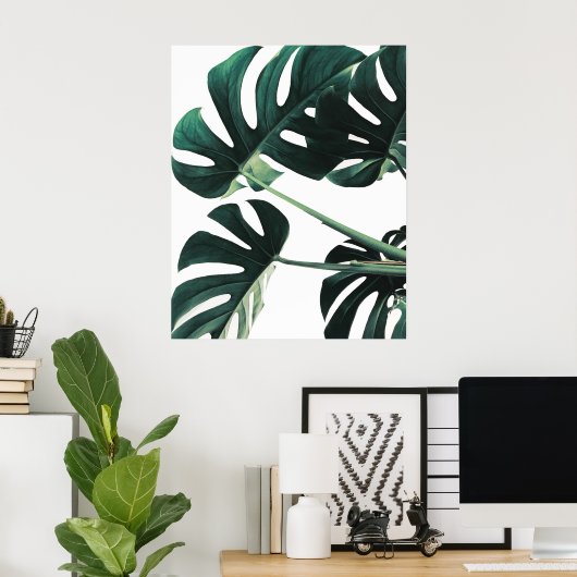 Green Monstera Fotografie Poster (Thuiskantoor)
