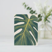 Green Monstera Leaf Botanical Plant Watercolor Briefkaart (Staand voorkant)