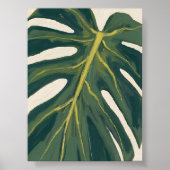 Green Monstera Leaf Botanical Plant Watercolor Poster (Voorkant)