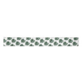 Green Monstera Leaf bruiloft Ribbon Satijnen Lint (Voorkant)