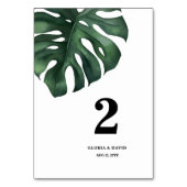 Green Monstera Leaf Wedding Kaart (Voorkant)