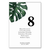 Green Monstera Leaf Wedding Kaart (Achterkant)